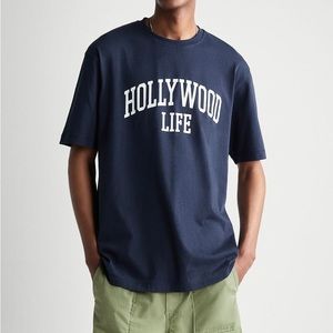 Zara Hollywood Life Graphic Short Sleeve Tee Shirt Small